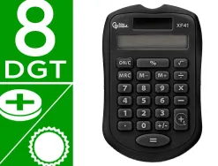 Calculatrice de poche liderpapel xf43 8 chiffres solaire et piles 94x59,5x10,5mm coloris noir