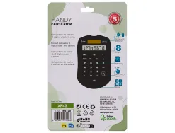 Calculatrice de poche liderpapel xf43 8 chiffres solaire et piles 94x59,5x10,5mm coloris noir