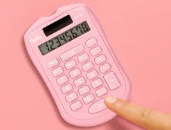 Calculatrice de poche liderpapel xf41 8 chiffres solaire et piles 94x59,5x10,5mm coloris rose