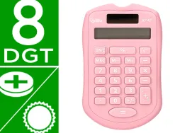 Calculatrice de poche liderpapel xf41 8 chiffres solaire et piles 94x59,5x10,5mm coloris rose