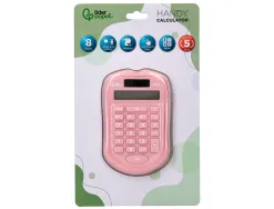 Calculatrice de poche liderpapel xf41 8 chiffres solaire et piles 94x59,5x10,5mm coloris rose