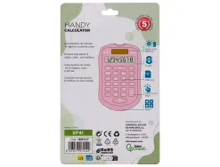 Calculatrice de poche liderpapel xf41 8 chiffres solaire et piles 94x59,5x10,5mm coloris rose