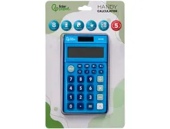 Calculatrice de poche liderpapel xf09 8 chiffres solaire et piles 115x65x8 mm coloris bleu