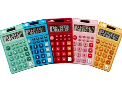 Calculatrice de poche liderpapel xf09 8 chiffres solaire et piles 115x65x8 mm presentoir de 16u