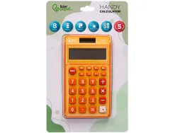 Calculatrice de poche liderpapel xf10 8 chiffres solaire et piles 115x65x8 mm coloris orange