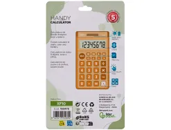 Calculatrice de poche liderpapel xf10 8 chiffres solaire et piles 115x65x8 mm coloris orange