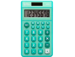Calculatrice de poche liderpapel xf13 8 chiffres solaire et piles 115x65x8 mm coloris vert