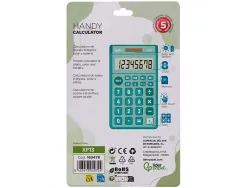 Calculatrice de poche liderpapel xf13 8 chiffres solaire et piles 115x65x8 mm coloris vert