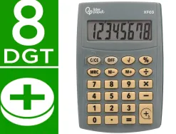 Calculatrice de poche liderpapel xf03 8 chiffres avec pile 99x64x9 mm coloris gris