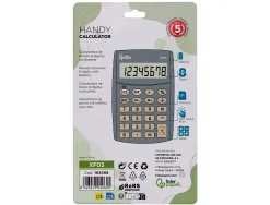 Calculatrice de poche liderpapel xf03 8 chiffres avec pile 99x64x9 mm coloris gris
