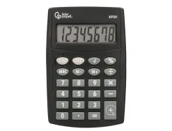 Calculatrice de poche liderpapel xf01 8 chiffres avec pile 99x64x9 mm coloris noir