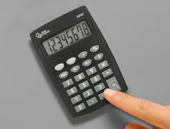 Calculatrice de poche liderpapel xf01 8 chiffres avec pile 99x64x9 mm coloris noir