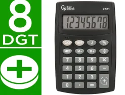 Calculatrice de poche liderpapel xf01 8 chiffres avec pile 99x64x9 mm coloris noir