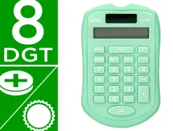 Calculatrice de poche liderpapel xf42 8 chiffres solaire et piles 94x59,5x10,5mm coloris vert