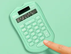 Calculatrice de poche liderpapel xf42 8 chiffres solaire et piles 94x59,5x10,5mm coloris vert
