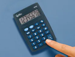 Calculatrice de poche liderpapel xf02 8 chiffres avec pile 99x64x9 mm coloris bleu