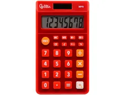 Calculatrice de poche liderpapel xf11 8 chiffres solaire et piles 115x65x8 mm coloris rouge