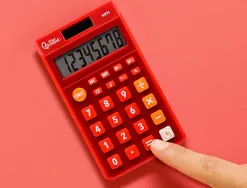 Calculatrice de poche liderpapel xf11 8 chiffres solaire et piles 115x65x8 mm coloris rouge