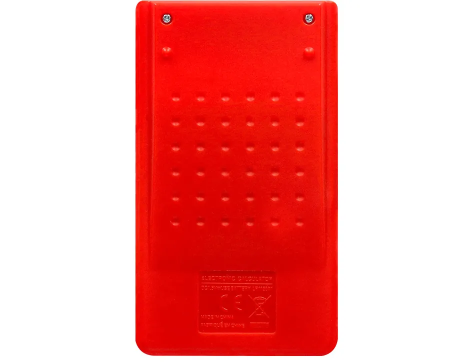 Calculatrice de poche liderpapel xf11 8 chiffres solaire et piles 115x65x8 mm coloris rouge