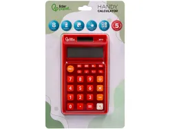 Calculatrice de poche liderpapel xf11 8 chiffres solaire et piles 115x65x8 mm coloris rouge