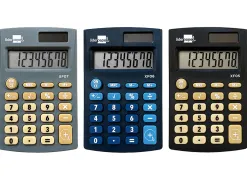 Calculatrice de poche xf05 8 chiffres solaire et piles 98x62x8 mm presentoir de 16u