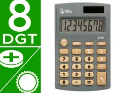 Calculatrice de poche xf05 8 chiffres solaire et piles 98x62x8 mm coloris gris