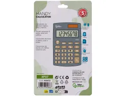 Calculatrice de poche xf05 8 chiffres solaire et piles 98x62x8 mm coloris gris
