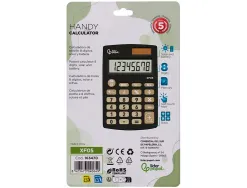 Calculatrice de poche xf05 8 chiffres solaire et piles 98x62x8 mm coloris noir
