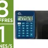 Calculatrice easy lb office a rabat format compact 8 chiffres arret automatique coloris assortis