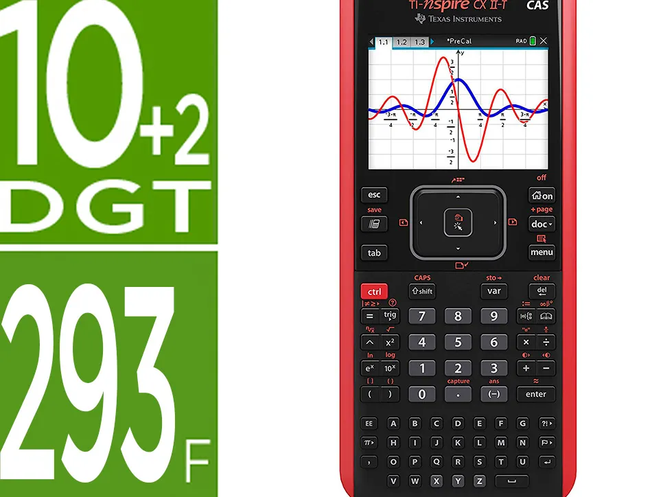 Calculatrice graphique ti-nspire cx ii-t cas scientifique calcul formel ecran couleurs dim. 196,9x85,9x16mm noir
