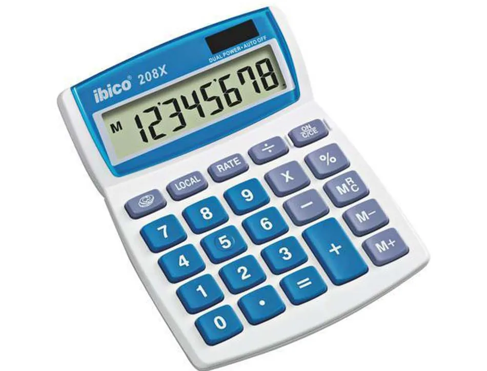 Calculatrice ibico bureau 208x ecran lcd 8 chiffres ecran inclinable blister