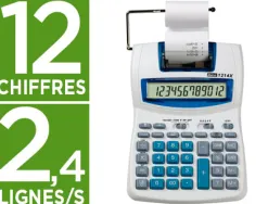Calculatrice ibico 1214x imprimante 12 chiffres touche marge bénéficiaire 152x218x55mm 445g impression bicolore