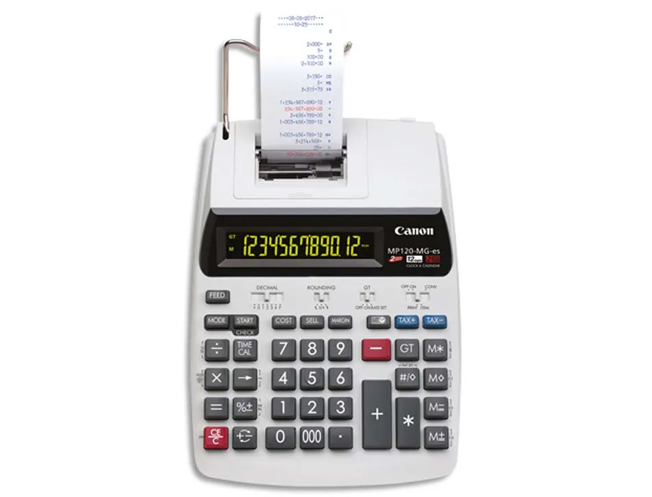 Calculatrice impression bicolore canon mp120 12 chiffres fonction horloge et calendrier