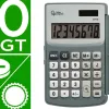 Calculatrice liderpapel de poche xf15 10 chiffres avec couvercle solaire et piles coloris gris 123x75x12 mm