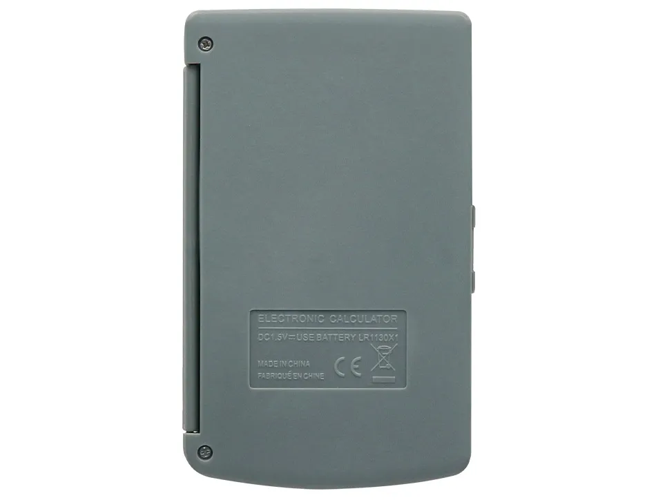 Calculatrice liderpapel de poche xf15 10 chiffres avec couvercle solaire et piles coloris gris 123x75x12 mm