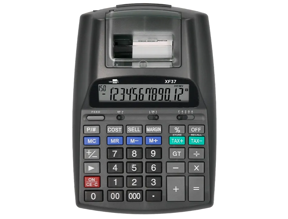 Calculatrice liderpapel imprimante professionnelle bicolore 12 chiffres 225x158x56mm coloris noir