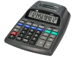 Calculatrice liderpapel imprimante professionnelle bicolore 12 chiffres 225x158x56mm coloris noir