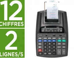 Calculatrice liderpapel imprimante professionnelle bicolore 12 chiffres 225x158x56mm coloris noir