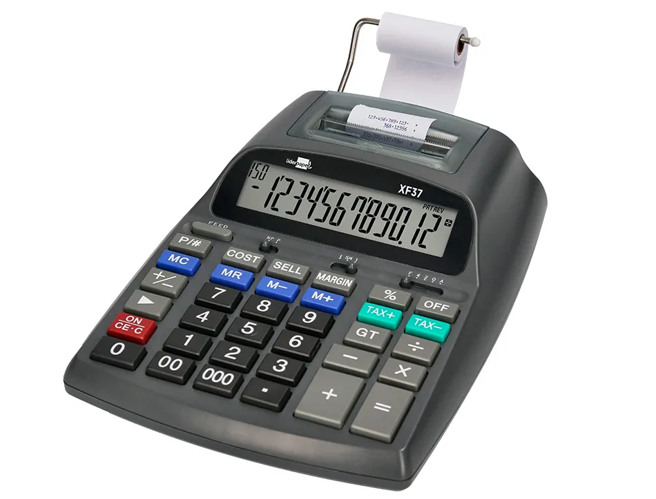 Calculatrice liderpapel imprimante professionnelle bicolore 12 chiffres 225x158x56mm coloris noir