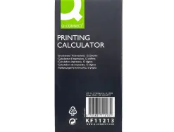 Calculatrice q-connect impression ecran 12 chiffres addition soustraction memoire 192x98x44mm coloris noir