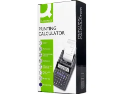Calculatrice q-connect impression ecran 12 chiffres addition soustraction memoire 192x98x44mm coloris noir
