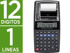 Calculatrice q-connect impression ecran 12 chiffres addition soustraction memoire 192x98x44mm coloris noir