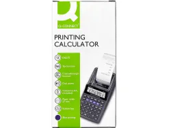 Calculatrice q-connect impression ecran 12 chiffres addition soustraction memoire 192x98x44mm coloris noir