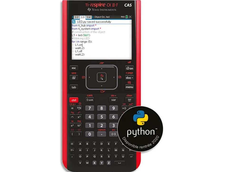 Calculatrice texas instruments graphique ti-nspire cx ii-t maths scientifique partage écran 4 python par mise à jour os