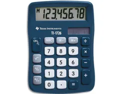 Calculatrice texas instruments bureau ti-1726 mémoire racine carrée pourcentage mémoire solaire/pile 114x83x20mm 61g
