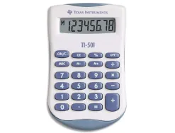 Calculatrice texas instruments poche ti-501 mémoire touche pourcentage pile 56x91x11mm 28g
