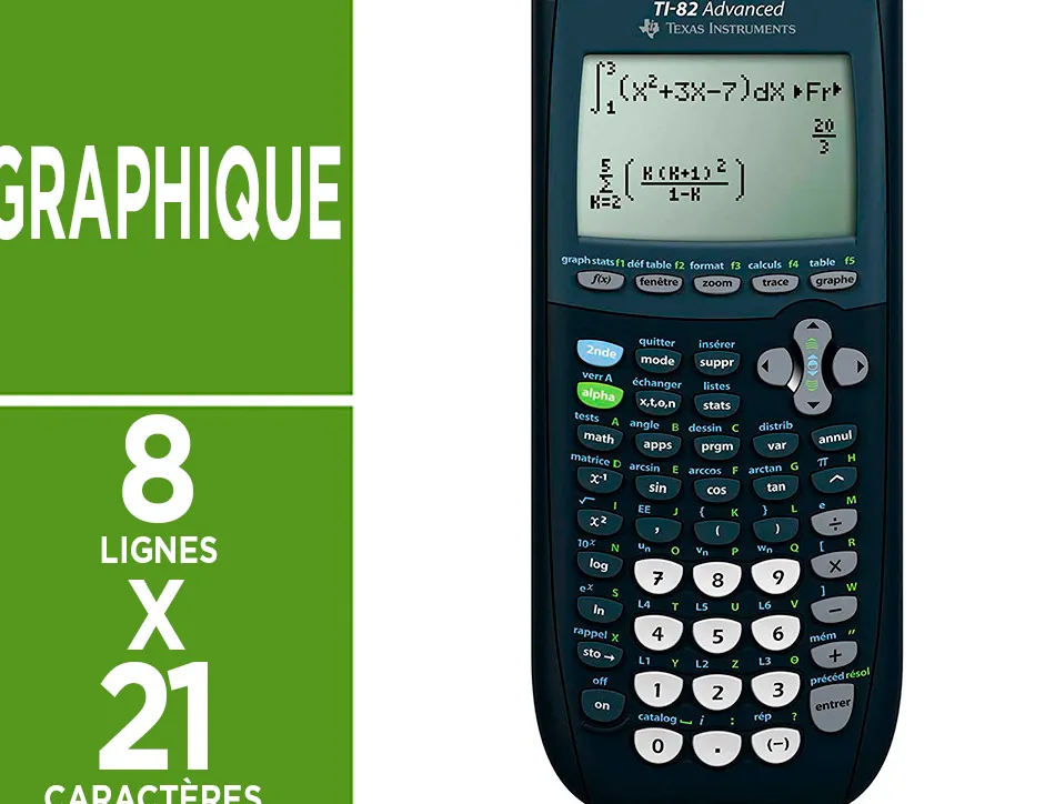 Calculatrice texas instrument graphique ti-82 advanced edition python 310x225x200mm