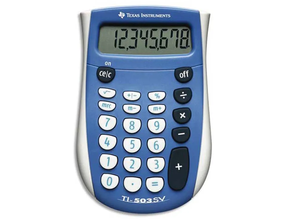 Calculatrice texas instruments poche ti-503 sv mémoire racine carrée pourcentage pile 79x121x19mm 61g