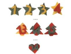 Calendrier de l avent graine creative noel chiffres en feutrine adhesifs sachet de 24 pieces