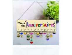 Calendrier perpetuel anniversaire graine creative bois avec 50 disques a decorer